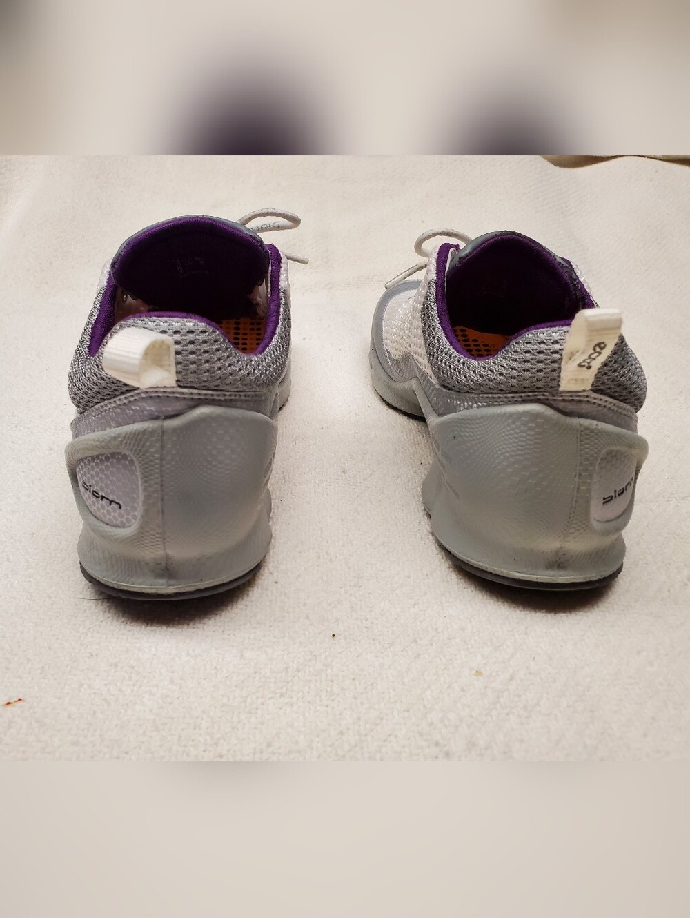 ECCO Biom Train Natural Motion Womens Sneakers White Silver Purple Sz 9-9.5 - Picture 4 of 7